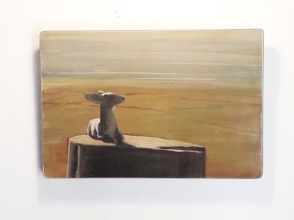 Peinture: Une biche sur une bûche 2